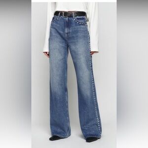 Reformation Cary Low Rise Studded Jeans Size 26